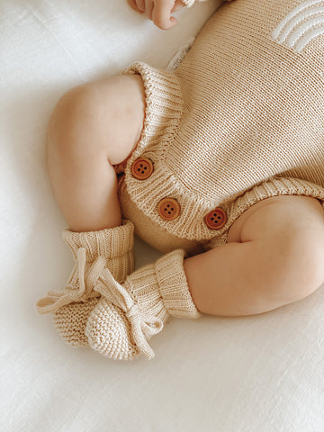Knitted Booties | Wheat
