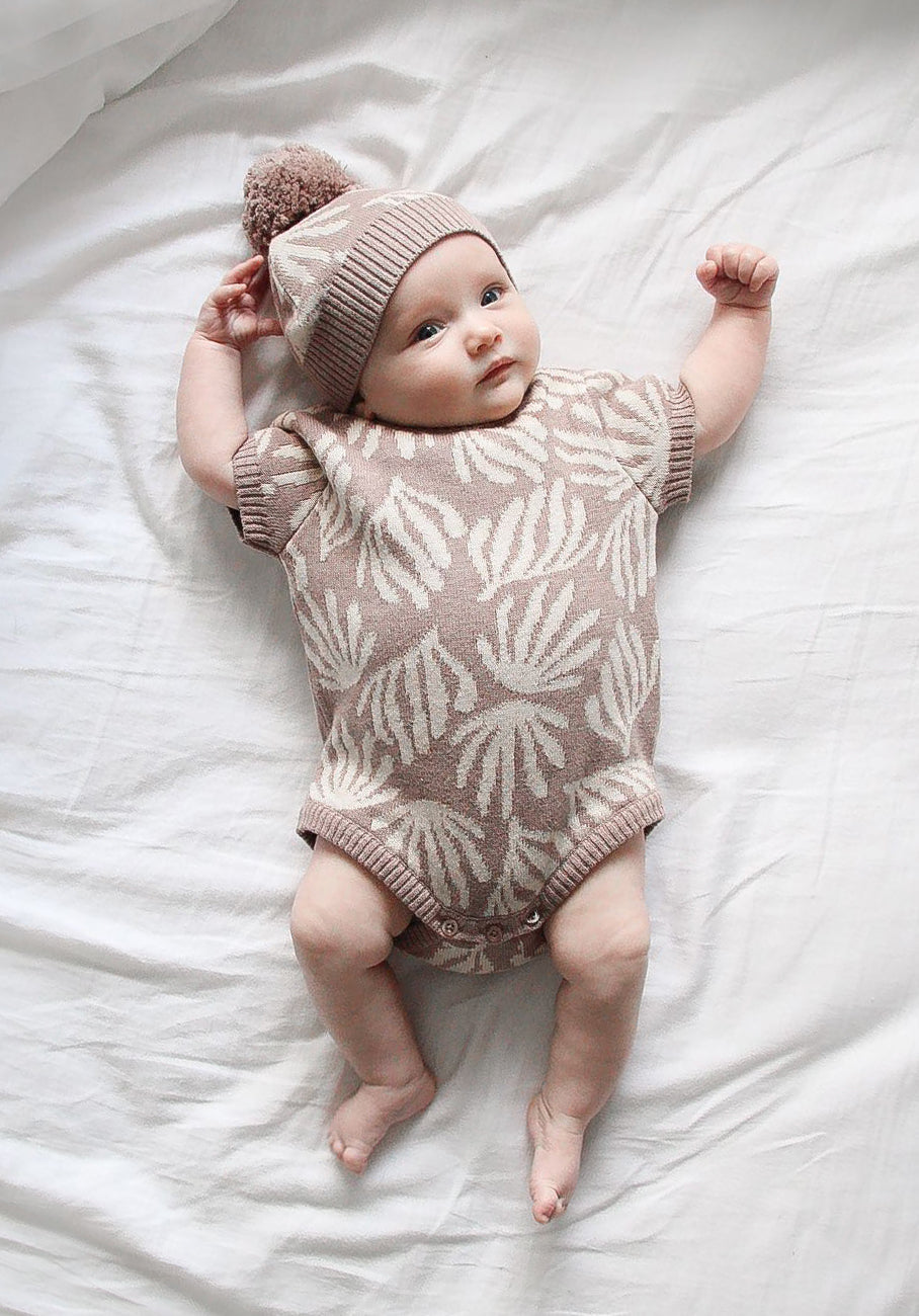 Miann & Co Baby - Knit Wrap Bodysuit - Truffle